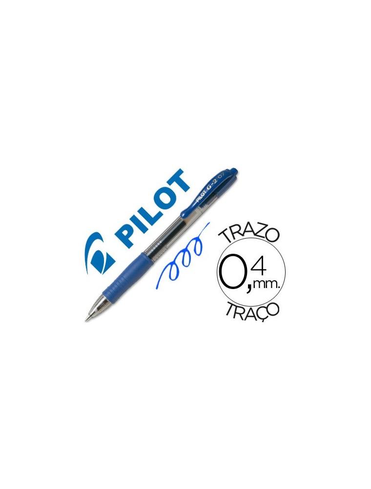 Boligrafo pilot g-2 azul tinta gel retractil sujecion de caucho