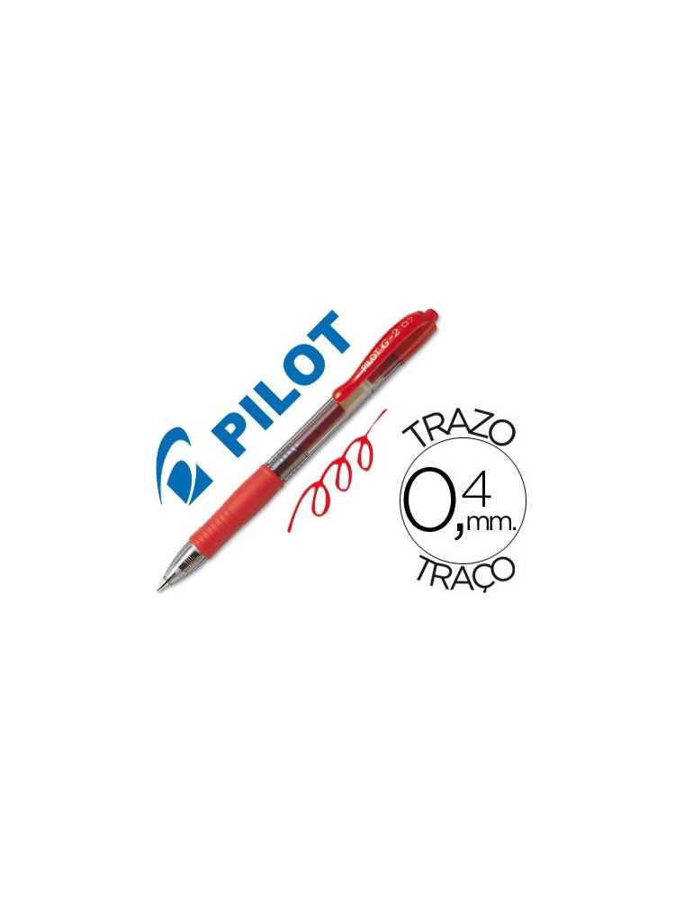 Boligrafo pilot g-2 rojo tinta gel retractil sujecion de caucho