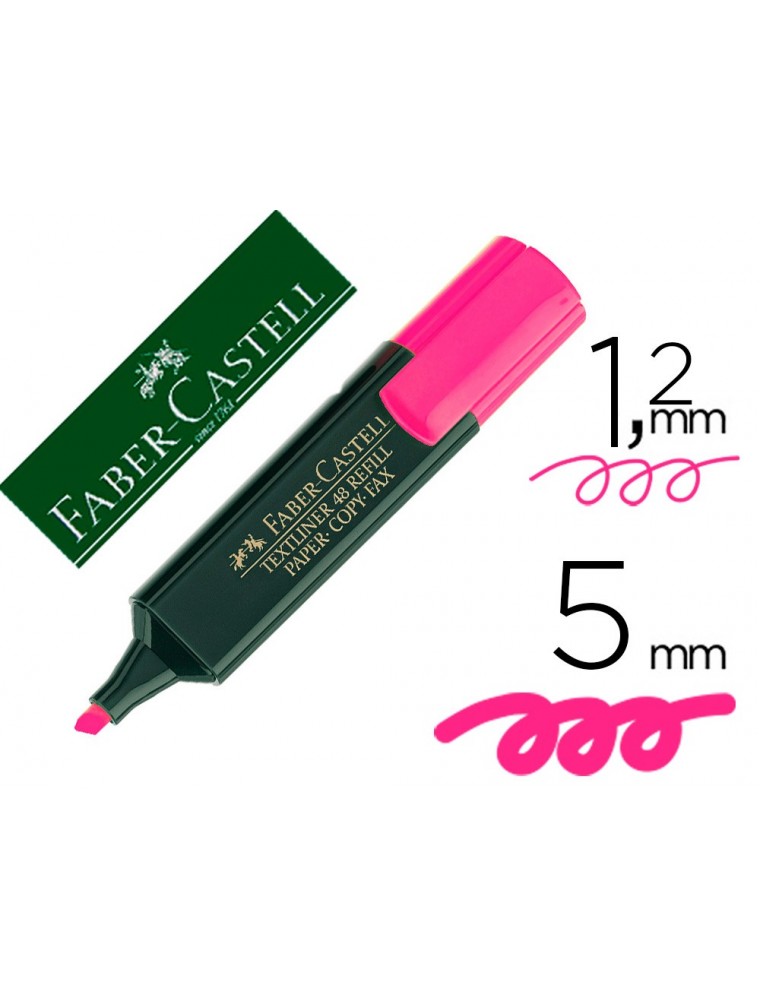 Rotulador faber fluorescente 48-28 rosa