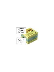 Bloc de notas adhesivas quita y pon post-it 51x51 mm minicubo color limon 2051-l 400 hojas