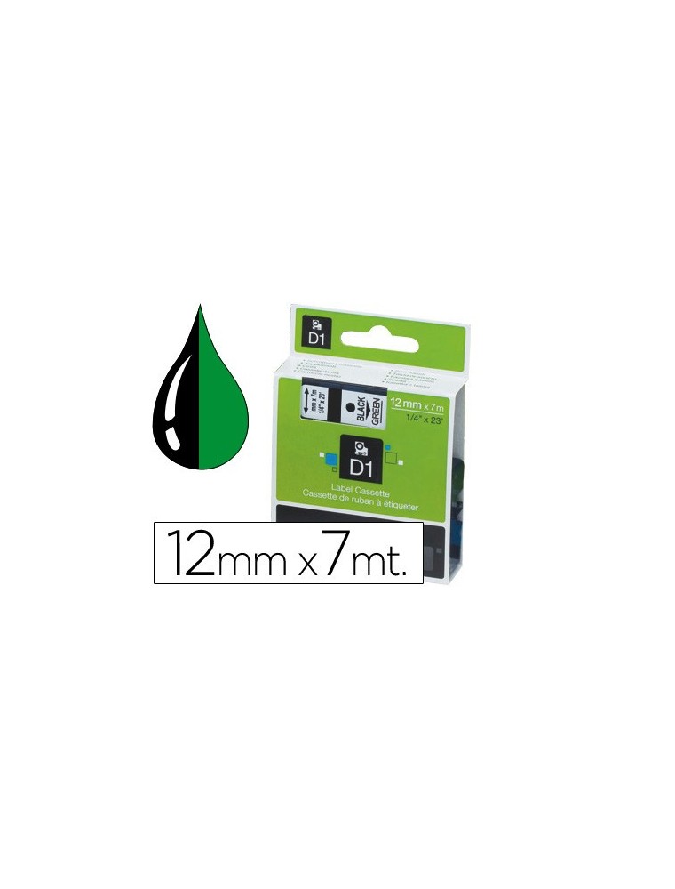 Cinta dymo 1000 negro-verde 12mm x 7mt d1