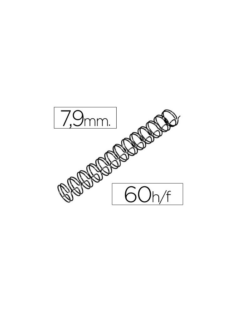 Espiral wire 31 7,9 mm n.5 negro capacidad 60 hojas caja de 100 unidades