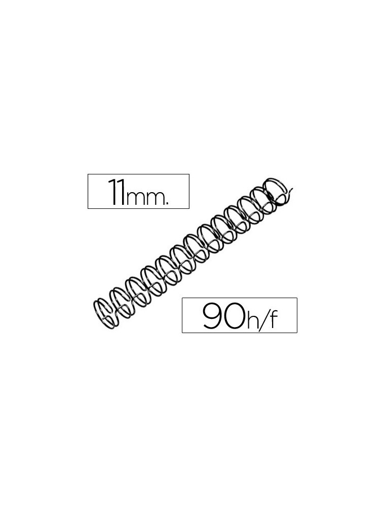 Espiral wire 31 11 mm n.7 negro capacidad 90 hojas caja de 100 unidades