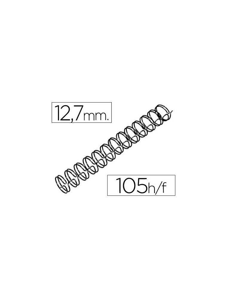 Espiral wire 31 12,7 mm n.8 negro capacidad 105 hojas caja de 100 unidades