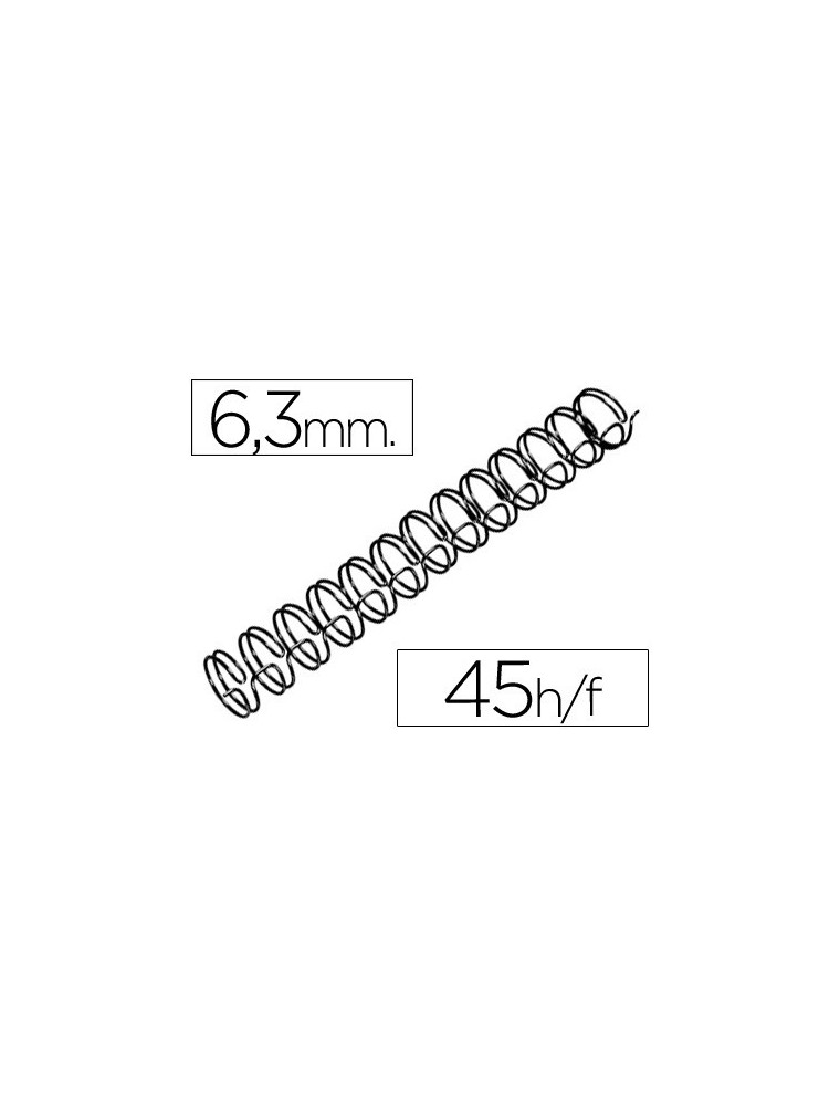 Espiral wire 31 6,3 mm n.4 negro capacidad 45 hojas caja de 100 unidades